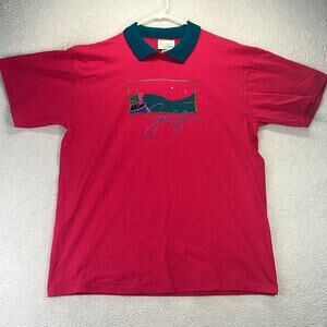 Vintage Brindar Designs Collared "Golf" T-Shirt Size Large
